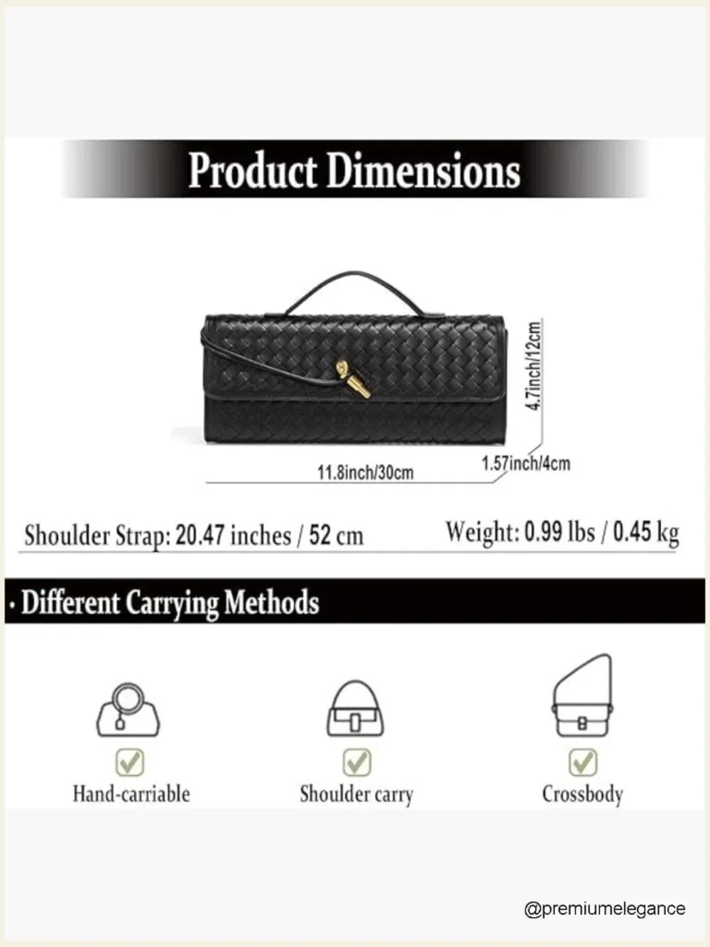 Vegan Leather Woven Crossbody Clutch Evening Bag